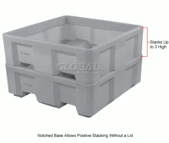 Dandux Forkliftable Single Wall Skid Bulk Container 512165A - 36" x 19-1/2" x 17-1/2", Gray -Containers & Organizers Sales Store 809110GY 2wco 1