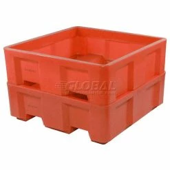 Dandux Forkliftable Single Wall Skid Bulk Container 512167R - 36" x 19-1/2" x 23-1/2", Red -Containers & Organizers Sales Store 809110RD 03