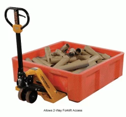 Dandux Forkliftable Single Wall Skid Bulk Container 512167R - 36" x 19-1/2" x 23-1/2", Red -Containers & Organizers Sales Store 809110RD 3wco