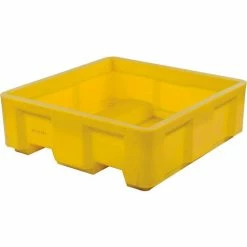 Dandux Forkliftable Single Wall Skid Bulk Container 512165Y - 36" x 20" x 17-1/2", Yellow