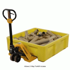 Dandux Forkliftable Single Wall Skid Bulk Container 512165Y - 36" x 20" x 17-1/2", Yellow -Containers & Organizers Sales Store 809110YL 3wco
