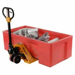 Dandux Forkliftable Single Wall Skid Bulk Container 51-2175RD - 62" x 31" x 21", Red -Containers & Organizers Sales Store 809111RD 08