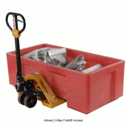 Dandux Forkliftable Single Wall Skid Bulk Container 51-2175RD - 62" x 31" x 21", Red -Containers & Organizers Sales Store 809111RD 3wco