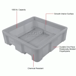 Dandux Forkliftable Single Wall Skid Bulk Container 51-2143GY - 48" x 48" x 26", Gray -Containers & Organizers Sales Store 809113GY 1wco