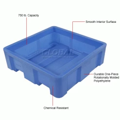 Dandux Forkliftable Single Wall Skid Bulk Container 512168 - 40" x 37" x 38", Blue -Containers & Organizers Sales Store 809114BL 1wco
