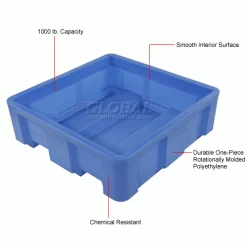 Dandux Forkliftable Single Wall Skid Bulk Container 512177 - 62" x 62" x 21", Blue -Containers & Organizers Sales Store 809116BL 1wco