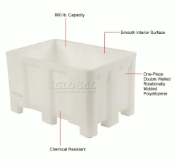 Dandux Forkliftable Double Wall Skid Bulk Container 512110N - 36" x 26" x 16-1/2", White 21 Dandux Forkliftable Double Wall Skid Bulk Container 512110N - 36" x 26" x 16-1/2", White -Containers & Organizers Sales Store 809117WH 1wco