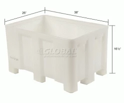 Dandux Forkliftable Double Wall Skid Bulk Container 512110N - 36" x 26" x 16-1/2", White 25 Dandux Forkliftable Double Wall Skid Bulk Container 512110N - 36" x 26" x 16-1/2", White -Containers & Organizers Sales Store 809117WH dim