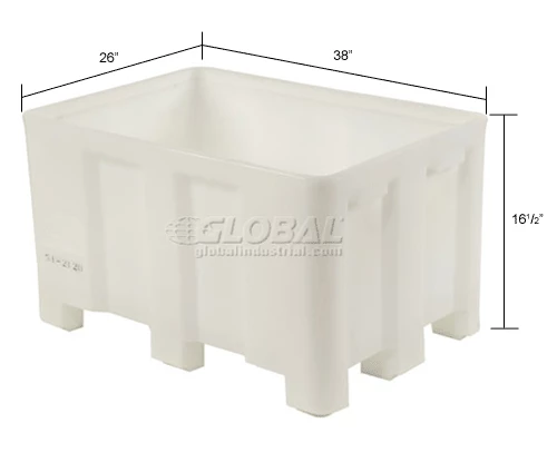 Dandux Forkliftable Double Wall Skid Bulk Container 512110N - 36" x 26" x 16-1/2", White 13 Dandux Forkliftable Double Wall Skid Bulk Container 512110N - 36" x 26" x 16-1/2", White - Image 13