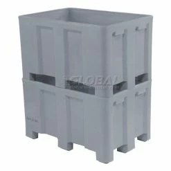 Dandux Forkliftable Double Wall Skid Bulk Container 51-2120A - 36" x 26" x 22", Gray -Containers & Organizers Sales Store 809118GY 05
