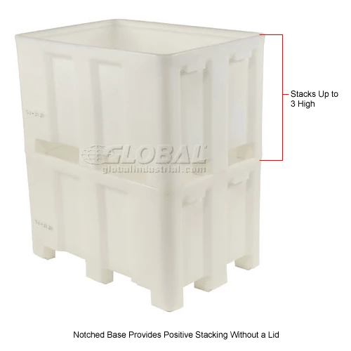 Dandux Forkliftable Double Wall Skid Bulk Container 512110N - 36" x 26" x 16-1/2", White 11 Dandux Forkliftable Double Wall Skid Bulk Container 512110N - 36" x 26" x 16-1/2", White - Image 11