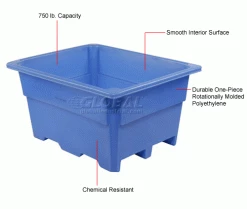 Dandux Pallet Container 51-2030U - 52"L x 42"W x 30"H Single Wall, Blue -Containers & Organizers Sales Store 809205BL 1wco