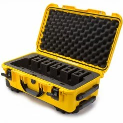 Nanuk 935 Series Pistol Case with Foam Insert 935-6UP4 - 6 Pistol Cap. - 22"L x 14"W x 9"H - Yellow