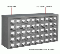 Global Industrial™ Steel Storage Drawer Cabinet - 50 Drawers 36"W x 9"D x 17-3/4"H -Containers & Organizers Sales Store 986103 1wco
