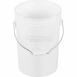 Vestil 6 Gallon Open Head Plastic Pail PAIL-6-PWS with Steel Handle - White