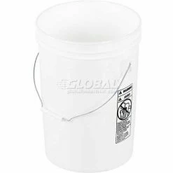 Vestil 6 Gallon Open Head Plastic Pail PAIL-6-PWS with Steel Handle - White 5 Vestil 6 Gallon Open Head Plastic Pail PAIL-6-PWS with Steel Handle - White -Containers & Organizers Sales Store 987411 3