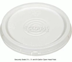 Vestil Tear-Tab Lid LID-54-PWT for 3½, 5 & 6 Gallon Open Head Pails - White -Containers & Organizers Sales Store 987430 2wco