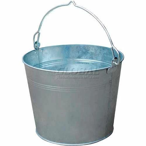 Vestil Galvanized Steel Bucket BKT-GAL-325 3-1/4 Gallon Capacity 2 Vestil Galvanized Steel Bucket BKT-GAL-325 3-1/4 Gallon Capacity - Image 2