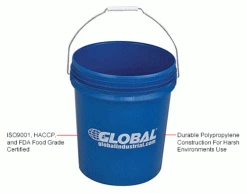 Global Industrial™ 5 Gallon Open Head Plastic Pail with Steel Handle - Blue -Containers & Organizers Sales Store 988980IN 1wco
