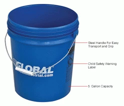 Global Industrial™ 5 Gallon Open Head Plastic Pail with Steel Handle - Blue -Containers & Organizers Sales Store 988980IN 2wco