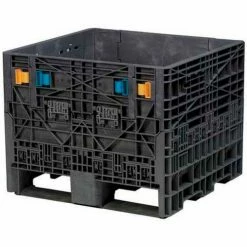 Buckhorn BN3230252010000 Folding Bulk Shipping Container - 32"L x 30"W x 25"H, 1800 Lb. Cap. Black