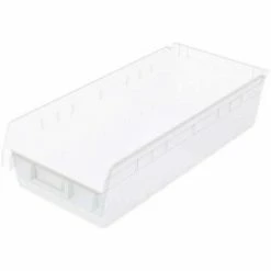 Akro-Mils ShelfMax® Plastic Nesting Storage Shelf Bin 30014 - 11-1/8"W x 23-5/8"D x 6"H Clear - Pkg Qty 6