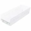 Akro-Mils Plastic Nesting Storage Shelf Bin 30138 - 6-5/8"W x 17-7/8"D x 4"H, Clear - Pkg Qty 12