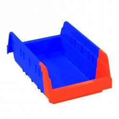Akro-Mils Indicator® 36462BLUE Two Tone Double Hopper Shelf Bin - 6-3/4"W x 11-5/8"D x 4"H - Pkg Qty 12