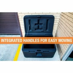 Buyers Products Buyer Products Poly Salt Storage Box 9031105 - 350 Lbs. Capacity 36"L x 24"W x 20"H, Black -Containers & Organizers Sales Store AMZ GalleryImg 9031105 1500x1000 Handles