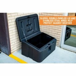 Buyers Products Buyer Products Poly Salt Storage Box 9031105 - 350 Lbs. Capacity 36"L x 24"W x 20"H, Black -Containers & Organizers Sales Store AMZ GalleryImg 9031105 1500x1000 Slope Double Panel Lids