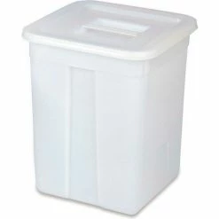 Araven Square Container W/Lid 16 Gal White - Pkg Qty 4