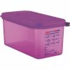 Araven 61393 - Food Container, Anti-Allergen, W/Lid, Polypropylene, 6.3 Qt., 1/3 Size, Purple - Pkg Qty 6