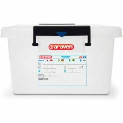 Araven 91173 - Food Storage Container W/Lid, HDPE, 42.2 Qt., Stackable, Transparent - Pkg Qty 6