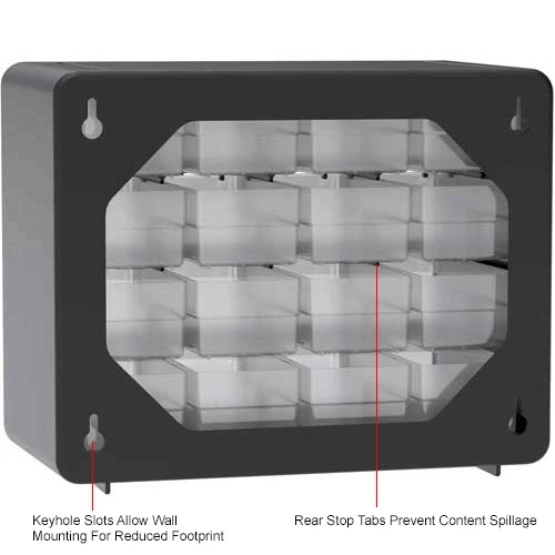 Akro-Mils Plastic Drawer Parts Cabinet 10116 - 10-1/2"W x 6-3/8"D x 8-1/2"H, Black, 16 Drawers 7 Akro-Mils Plastic Drawer Parts Cabinet 10116 - 10-1/2"W x 6-3/8"D x 8-1/2"H, Black, 16 Drawers - Image 7