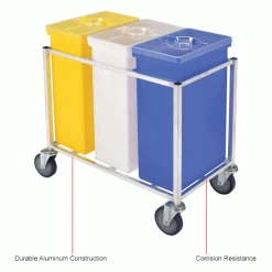 Winholt® 148PIB-Triple Ingredient Bin Cart, Aluminum Cart w/3 Polyethylene Bins -Containers & Organizers Sales Store B1646660IN 1wco