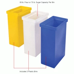 Winholt® 148PIB-Triple Ingredient Bin Cart, Aluminum Cart w/3 Polyethylene Bins -Containers & Organizers Sales Store B1646660IN 2wco