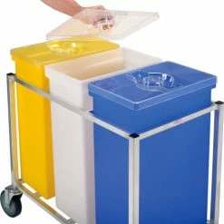 Winholt® 148PIB-Triple Ingredient Bin Cart, Aluminum Cart w/3 Polyethylene Bins -Containers & Organizers Sales Store B1646660 02