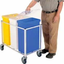 Winholt® 148PIB-Triple Ingredient Bin Cart, Aluminum Cart w/3 Polyethylene Bins -Containers & Organizers Sales Store B1646660 04