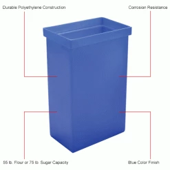 Winholt® 148BIN-BL, Ingredient Bin, Polyethylene, 14-5/8"L x 9-1/4"W x 23-1/4"H, Blue -Containers & Organizers Sales Store B1646661IN 1wco