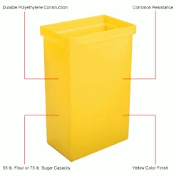Winholt® 148BIN-YW, Ingredient Bin, Polyethylene, 14-5/8"L x 9-1/4"W x 23-1/4"H, Yellow -Containers & Organizers Sales Store B1646662IN 1wco