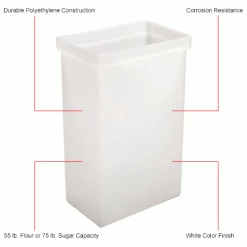 Winholt® 148BIN-WH, Ingredient Bin, Polyethylene, 14-5/8"L x 9-1/4"W x 23-1/4"H, White -Containers & Organizers Sales Store B1646663IN 1wco