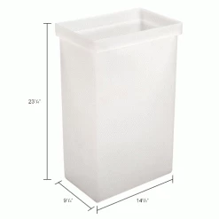 Winholt® 148BIN-WH, Ingredient Bin, Polyethylene, 14-5/8"L x 9-1/4"W x 23-1/4"H, White -Containers & Organizers Sales Store B1646663IN dim