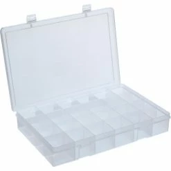 Durham Mfg. Durham Large Plastic Compartment Box LP24-CLEAR - 24 Compartments, 13-1/8x9x2-5/16 - Pkg Qty 5