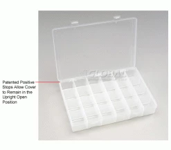 Durham Mfg. Durham Large Plastic Compartment Box LP24-CLEAR - 24 Compartments, 13-1/8x9x2-5/16 - Pkg Qty 5 -Containers & Organizers Sales Store B169943 2wco