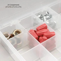 Durham Mfg. Durham Large Plastic Compartment Box LP24-CLEAR - 24 Compartments, 13-1/8x9x2-5/16 - Pkg Qty 5 -Containers & Organizers Sales Store B169943 3wco