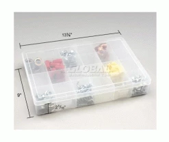 Durham Mfg. Durham Large Plastic Compartment Box LP24-CLEAR - 24 Compartments, 13-1/8x9x2-5/16 - Pkg Qty 5 -Containers & Organizers Sales Store B169943 dim