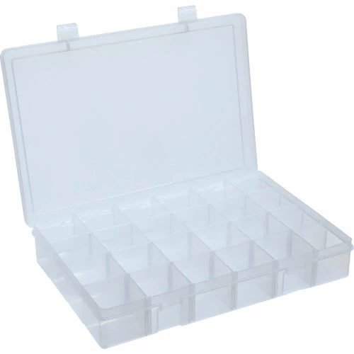 Durham Mfg. Durham Large Plastic Compartment Box LPADJ-CLEAR - Adjustable with 20 Dividers, 13-1/8x9x2-5/16 - Pkg Qty 5 1 Durham Mfg. Durham Large Plastic Compartment Box LPADJ-CLEAR - Adjustable with 20 Dividers, 13-1/8x9x2-5/16 - Pkg Qty 5