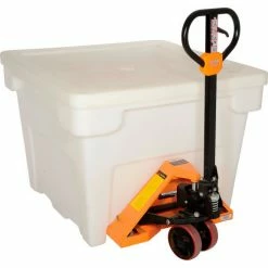 Romotech FDA Approved Poly Bulk Container 82125048 with Lid 42-1/2"L x 42-1/2"W x 33-1/2"H, Natural -Containers & Organizers Sales Store B1929211 06