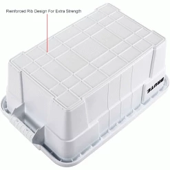 Rubbermaid 14 Gallon Brute Tote with Lid FG9S3000WHT - 27-1/2 x 16-3/4 x 10-3/4 - White - Pkg Qty 6 -Containers & Organizers Sales Store B2050495IN 2wco
