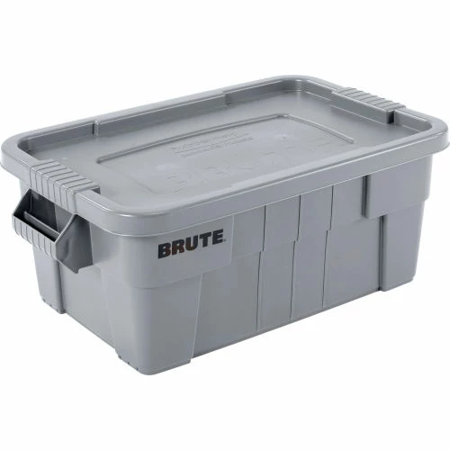 Rubbermaid 14 Gallon Brute Tote with Lid FG9S3000GRAY - 27-1/2 x 16-3/4 x 10-3/4 - Gray - Pkg Qty 6 1 Rubbermaid 14 Gallon Brute Tote with Lid FG9S3000GRAY - 27-1/2 x 16-3/4 x 10-3/4 - Gray - Pkg Qty 6